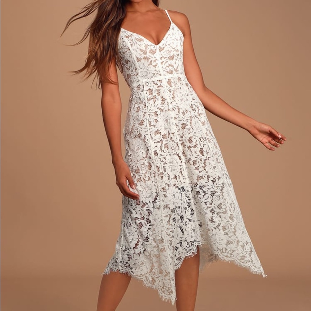 Lulu’s - XS One Wish White Midi Dress